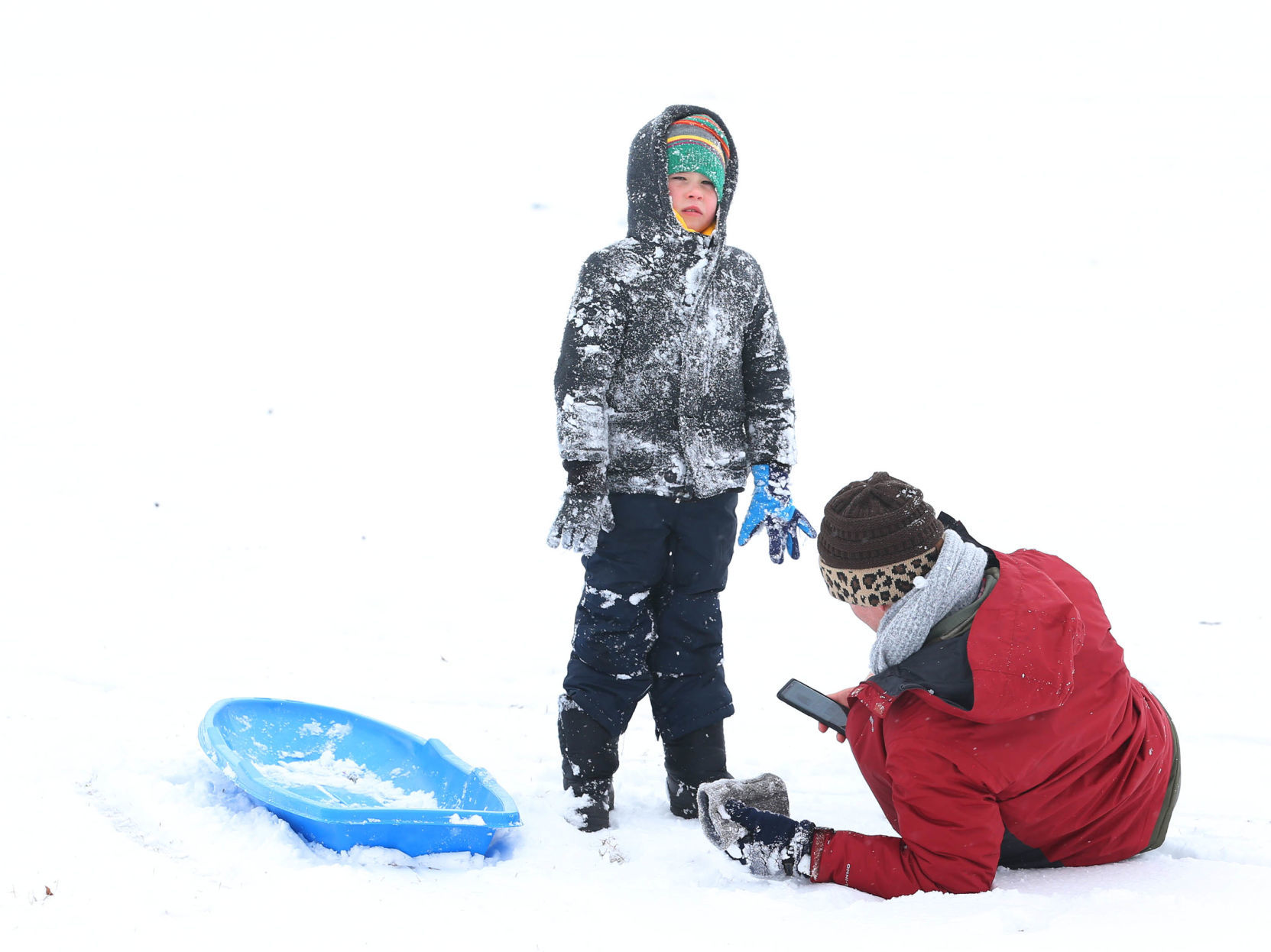 Snow falls on Tulsa area, northeast Oklahoma